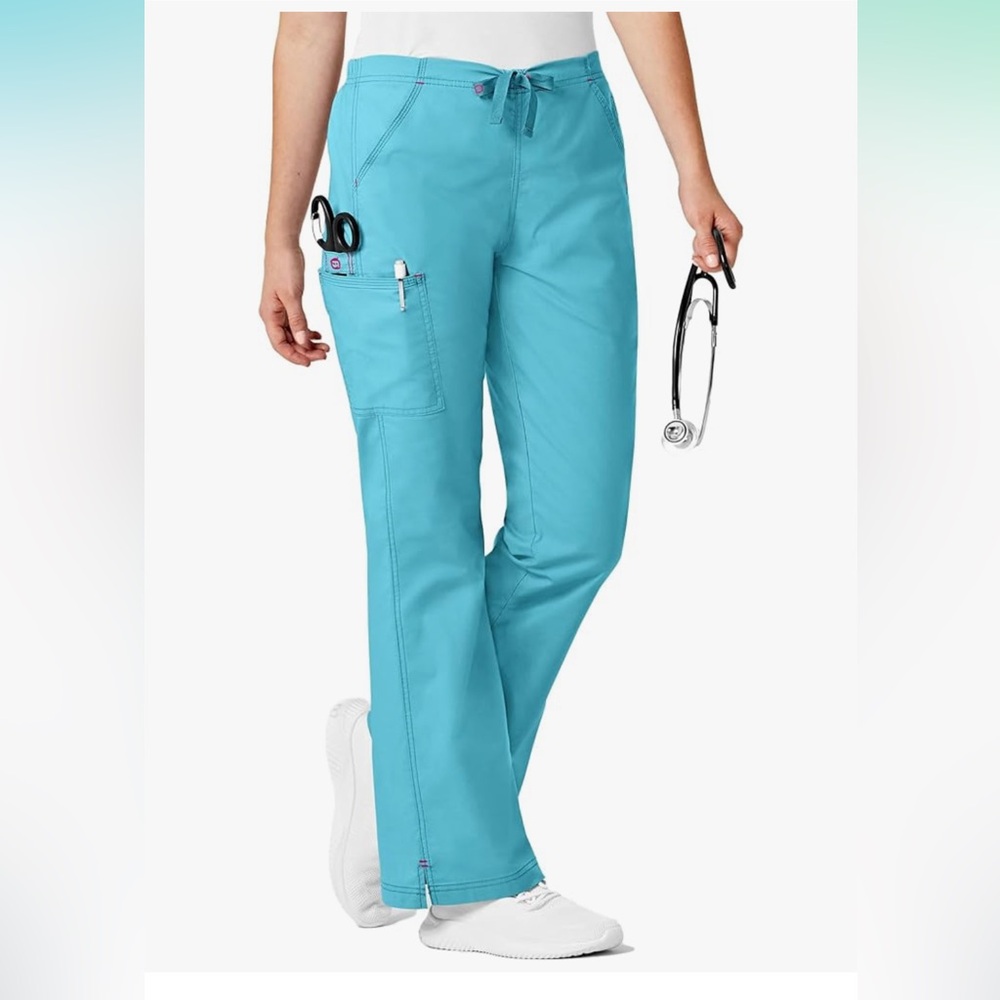WonderWink Blue Straight Leg Scrub Pants